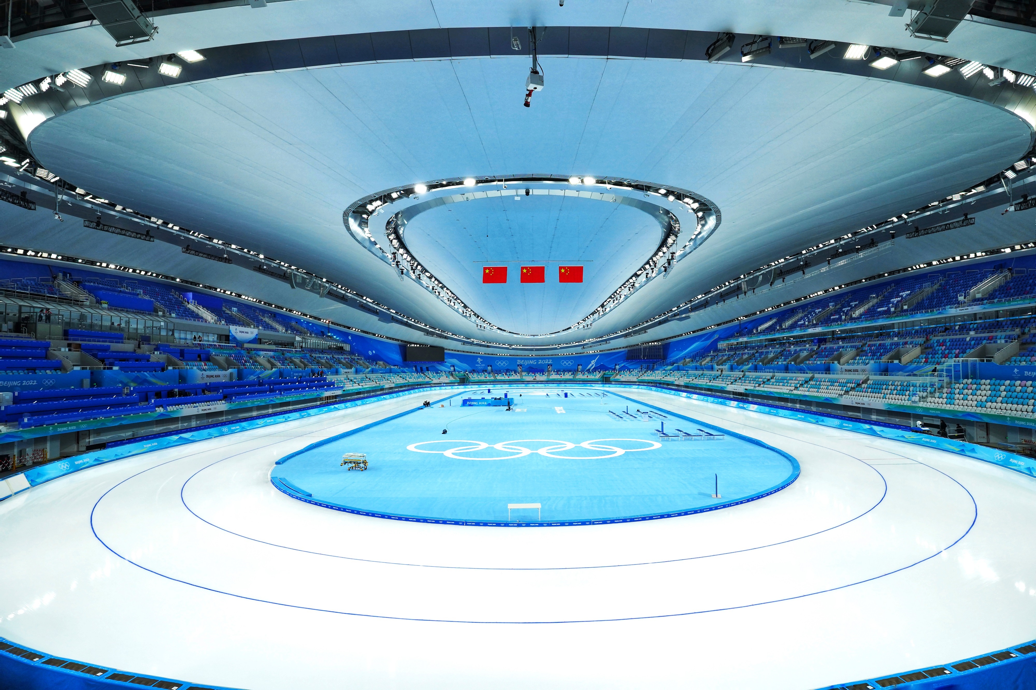 △國家速滑館，2022年1月4日，習近平總書記到這里調研。(圖/總臺國廣記者李晉拍攝)