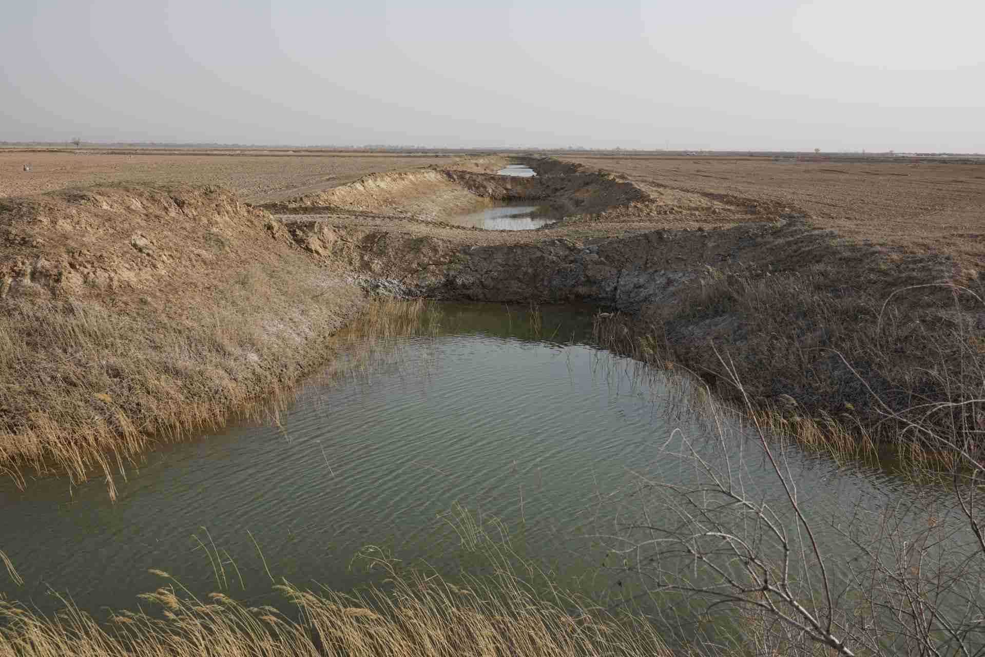 堵塞的排堿渠。 人民網(wǎng)記者 游天燚攝