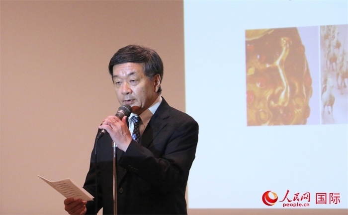 主辦方代表、富士美術(shù)館館長(zhǎng)五木田聰致辭。（人民網(wǎng) 許可攝）