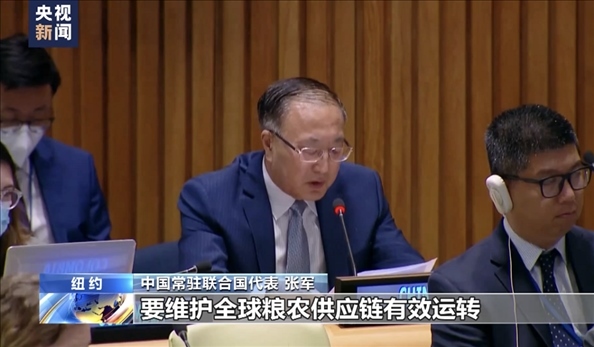 △2022年7月，第76屆聯(lián)合國大會(huì)舉行高級(jí)別特別會(huì)議?！叭虬l(fā)展倡議之友小組”就糧食安全問題闡述小組成員共同立場(chǎng)。