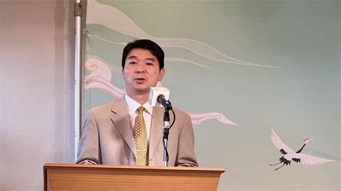 中國駐東京旅游辦事處主任歐陽安致辭。中國駐東京旅游辦事處供圖