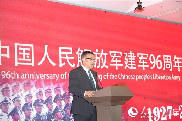 蒙古國(guó)國(guó)防部副部長(zhǎng)瑪格奈致辭。人民網(wǎng)記者 霍文攝J