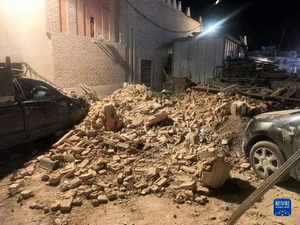 這是9月9日在摩洛哥南部城市馬拉喀什拍攝的震后景象。新華社發(fā)