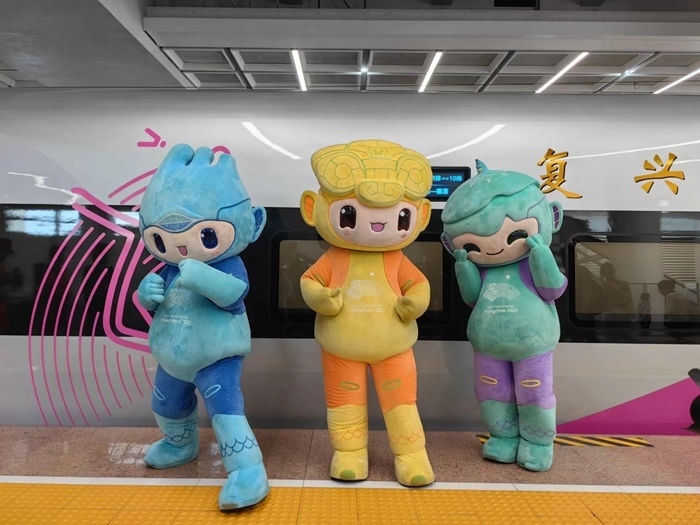 復興號亞運智能動車組列車車廂。上海鐵路局融媒體中心供圖