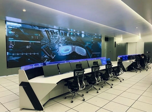 杭州奧體中心游泳館內(nèi)智慧可視化平臺(tái)。 圖片來(lái)源：場(chǎng)館建設(shè)方