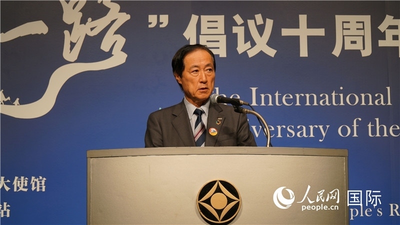 日本經(jīng)團(tuán)聯(lián)副會(huì)長(zhǎng)佐藤康博發(fā)言。人民網(wǎng) 蔣曉辰攝