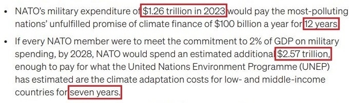 看看北約的“碳足跡”，就知道西方的氣候承諾有多扯