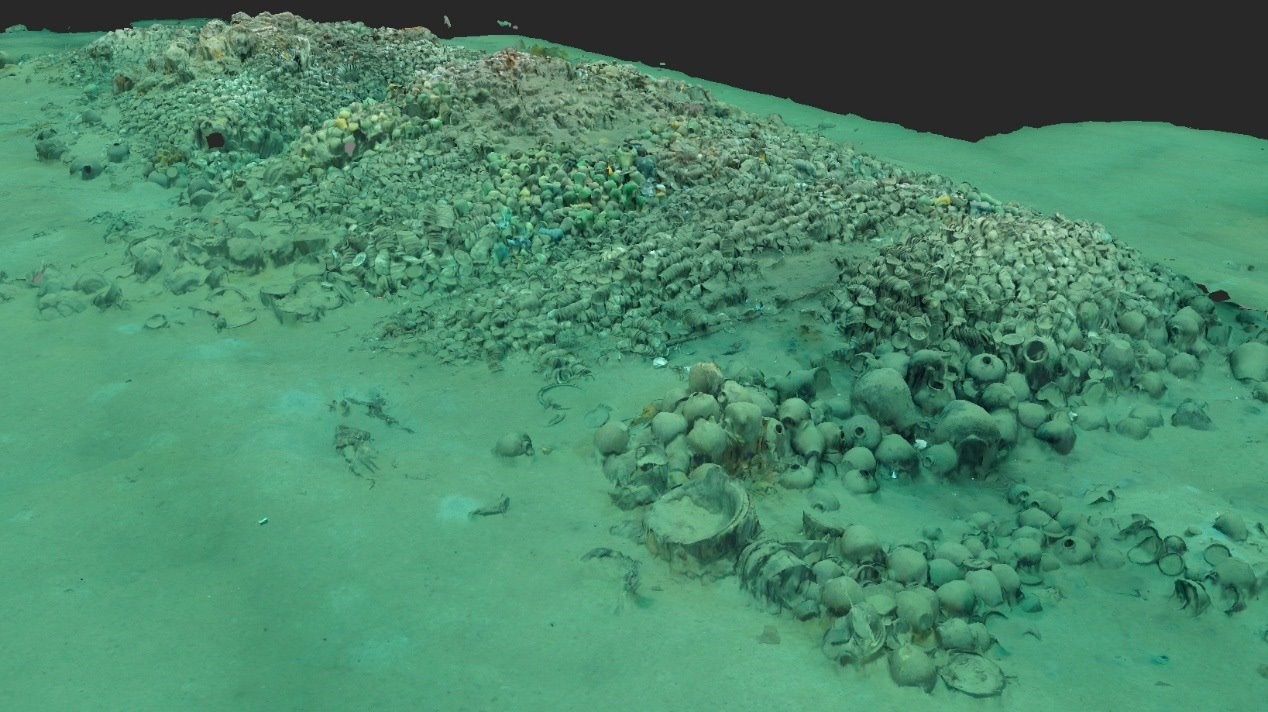 南海西北陸坡一號沉船遺址核心區(qū)三維圖。國家文物局供圖