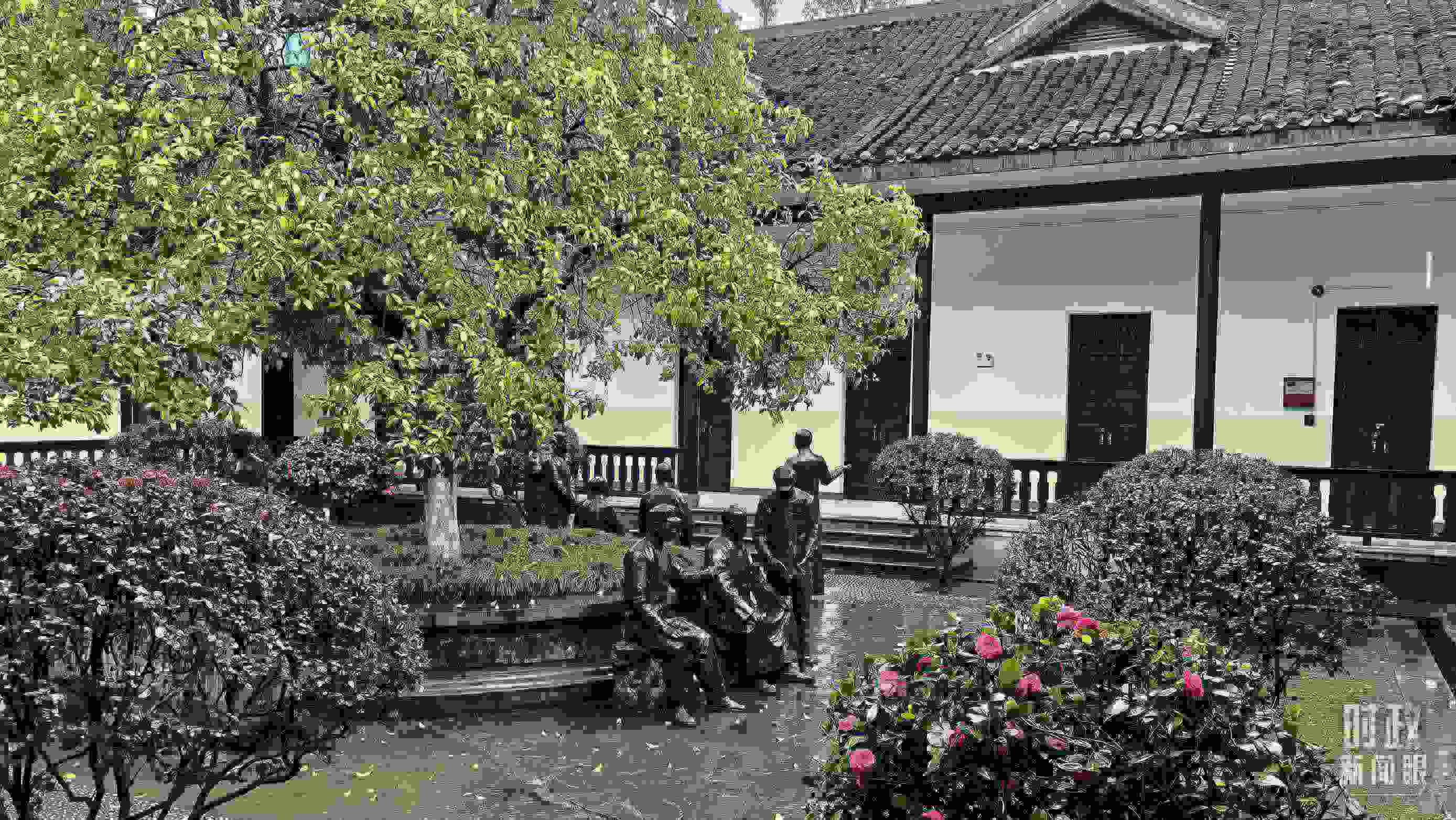 △湖南第一師范學(xué)院（城南書院校區(qū)）校園里。（總臺(tái)央視記者趙化拍攝）