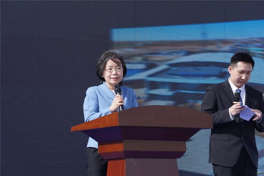 3月24日，沈敏娟大使致辭。駐蒙古使館供圖