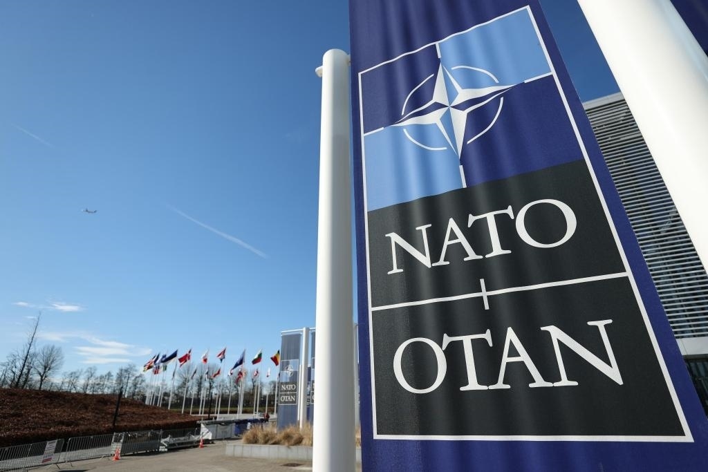 這是3月14日在比利時(shí)布魯塞爾拍攝的北約總部一角。新華社記者趙丁喆攝