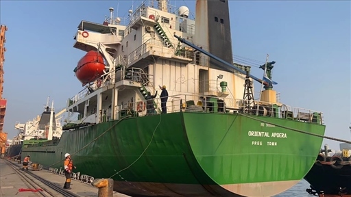 中蘇海運直航貨輪靠泊蘇里南碼頭。中國駐蘇里南大使館供圖