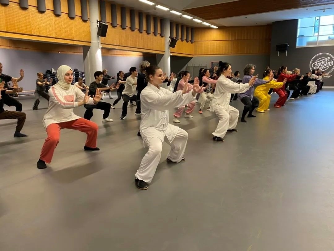 培訓(xùn)班學(xué)員學(xué)習(xí)太極拳。斯德哥爾摩中國(guó)文化中心供圖