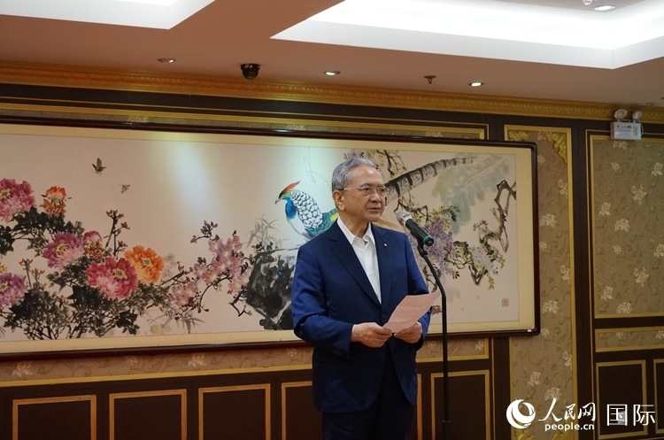 創(chuàng)價(jià)學(xué)會(huì)會(huì)長原田稔致辭。