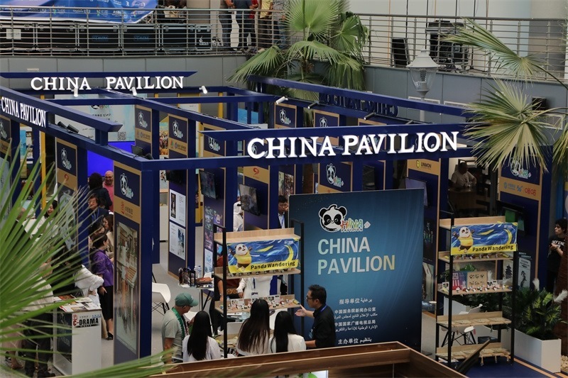 中國聯(lián)合展臺亮相阿拉伯廣播電視節(jié)。主辦方供圖