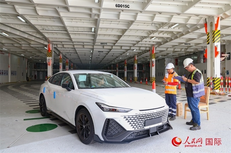 工人正在進(jìn)行卸車作業(yè)。人民網(wǎng)記者 任皓宇攝