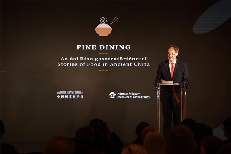 匈牙利文化和創(chuàng)新部副國務(wù)秘書喬鮑致辭。圖片由中國駐匈牙利大使館提供。