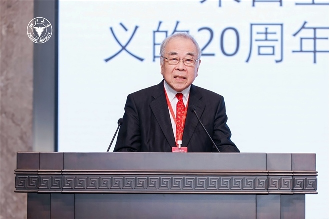 日本科學(xué)協(xié)會(huì)會(huì)長高橋正征致辭。浙江大學(xué)供圖