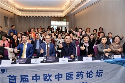 首屆中歐中醫(yī)藥論壇在布魯塞爾舉行，圖為論壇現(xiàn)場。（比利時浙江籍僑團聯(lián)盟供圖）