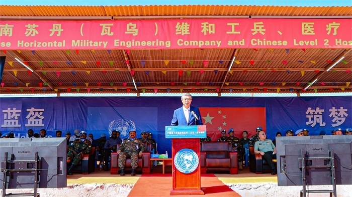 中國駐南蘇丹大使馬強(qiáng)發(fā)言。孫千攝