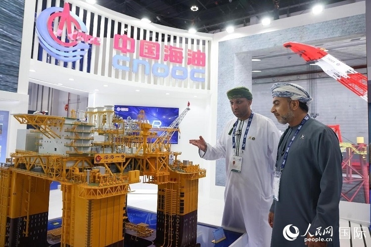 觀眾在中國海油展臺參觀。人民網(wǎng)記者 任皓宇攝