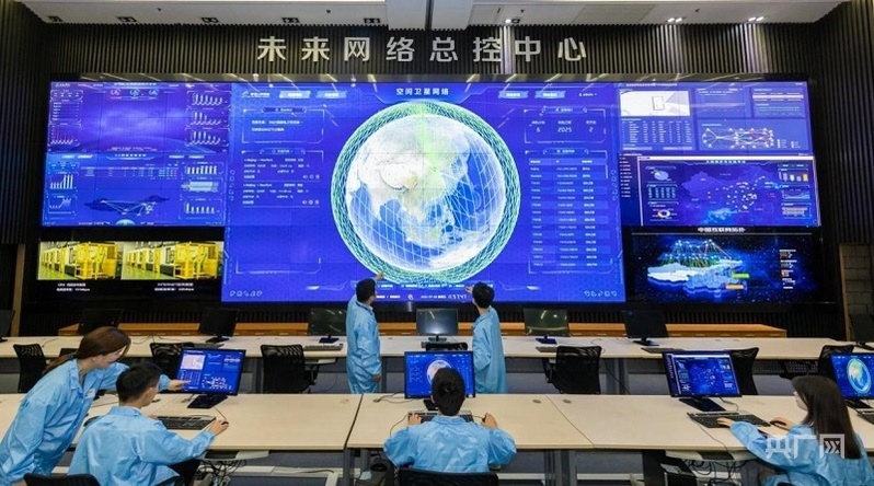 紫金山實驗室的未來網(wǎng)絡(luò)國家重大科技基礎(chǔ)設(shè)施總控中心(央廣網(wǎng)發(fā) 蔣文超 攝)