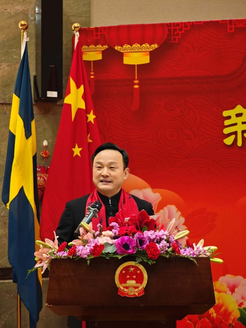 中國駐哥德堡總領(lǐng)事楊培棟致辭。中國駐哥德堡總領(lǐng)館供圖