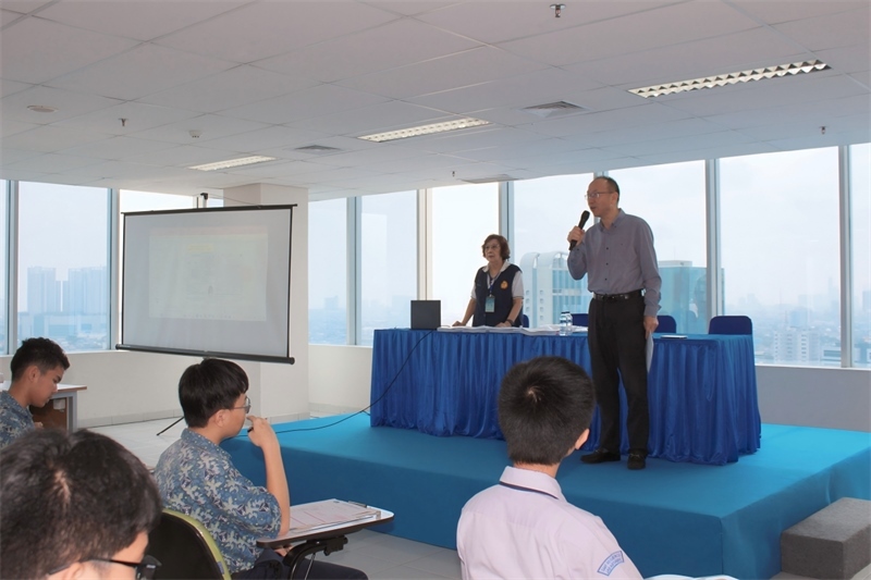 王思平參贊考前致辭。印尼雅加達(dá)華文教育協(xié)調(diào)機(jī)構(gòu)供圖