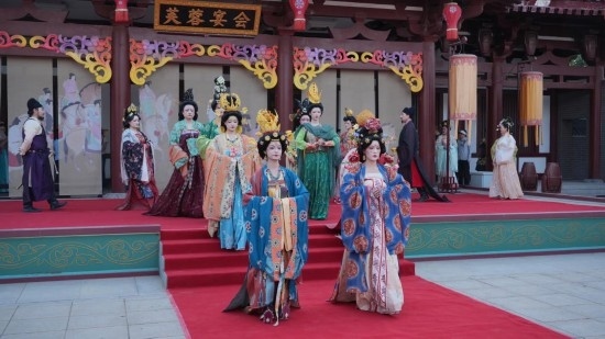 大唐芙蓉園舉辦的漢服展演活動。受訪者供圖