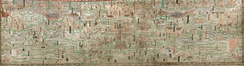 莫高窟第61窟內(nèi)的《五臺(tái)山圖》。
