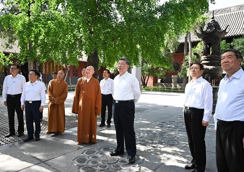 △2025年5月19日，習近平總書記在河南洛陽白馬寺考察。